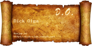 Dick Olga névjegykártya